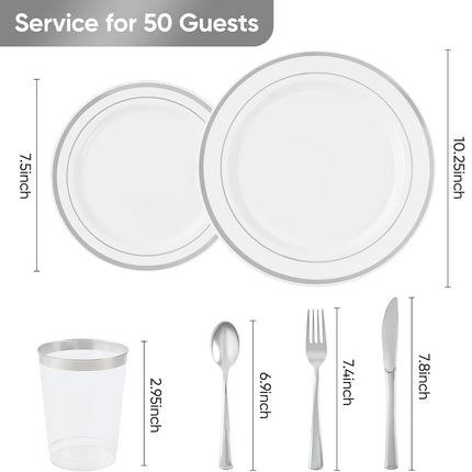 350-Piece Gold Disposable Dinnerware Set – Plates Cups & Napkins