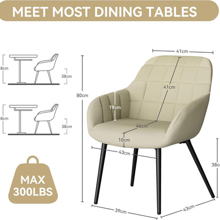 Modern Comfy Dining Chairs Set of 2