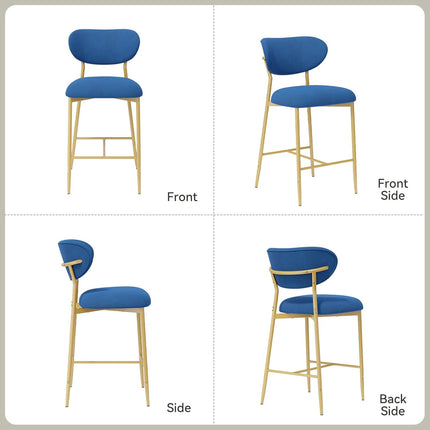 Velvet Ergonomic Modern Counter Height Bar Stools Set of 4