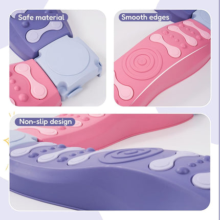 8-Piece Non-Slip Balance Beam Stepping Stones Plastic Indoor/Outdoor Play