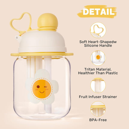 27oz Tritan Kids Water Bottle BPA-Free Leak-Proof with Fruit Strainer