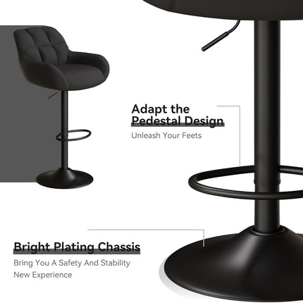 Swivel Height Adjustable Bar Stools Set of 2