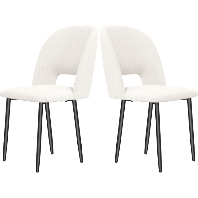 Corduroy Fabric Simple Style Dining Chair Set of 4