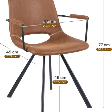 Leather Dining Chairs Set of 2