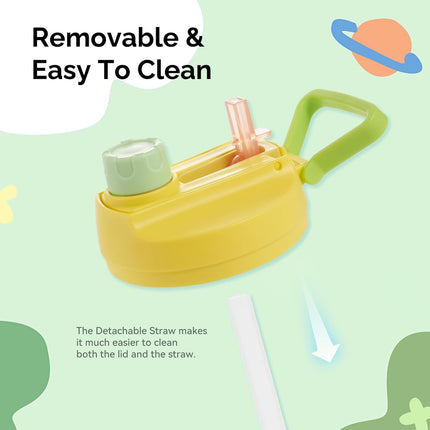 12oz BPA-Free Kids Water Bottle Leak-Proof with Straw & Handle