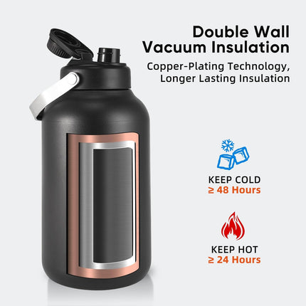 128oz Stainless Steel Insulated Water Jug Leak-Proof with Handle