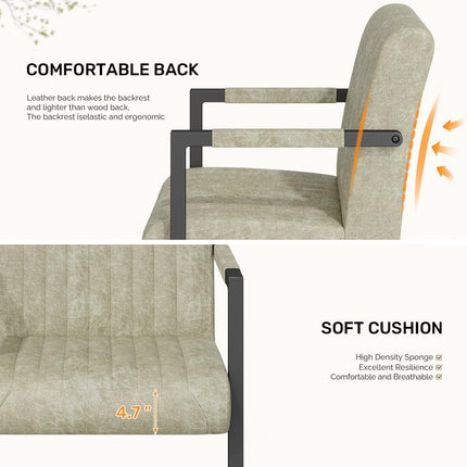 Modern Leather Upholstered Dining Chairs Set of 2