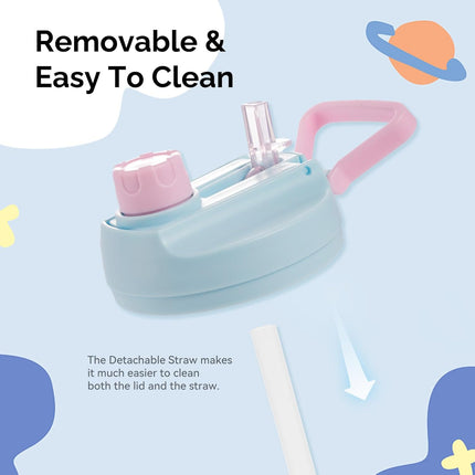 12oz BPA-Free Kids Water Bottle Leak-Proof with Straw & Handle