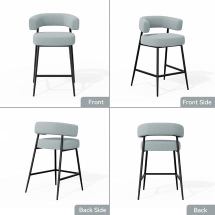 Velvet Upholstered Modern Counter Height Bar Stools Set of 2
