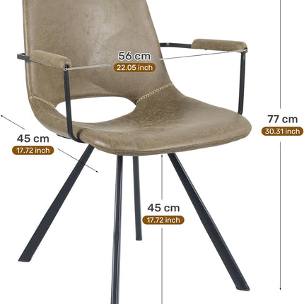 Leather Dining Chairs Set of 2