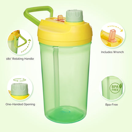 12oz BPA-Free Kids Water Bottle Leak-Proof with Straw & Handle