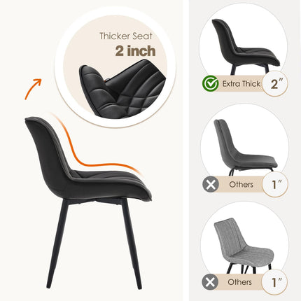 Mid Century Modern Kitchen Dining Chairs Set of 2