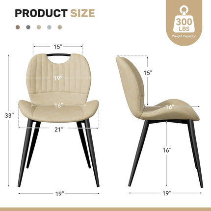 PU Material Dining Chairs Set of 6
