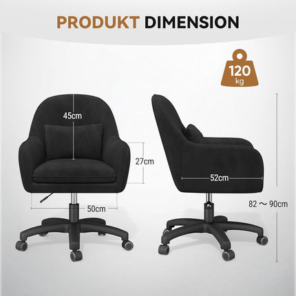 Adjustable Height Office Chair Vanity Swivel Chair