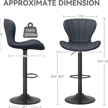 Modern Swivel Bar Chairs Set of 4