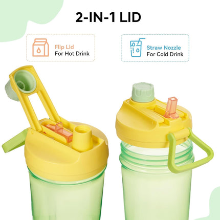 12oz BPA-Free Kids Water Bottle Leak-Proof with Straw & Handle