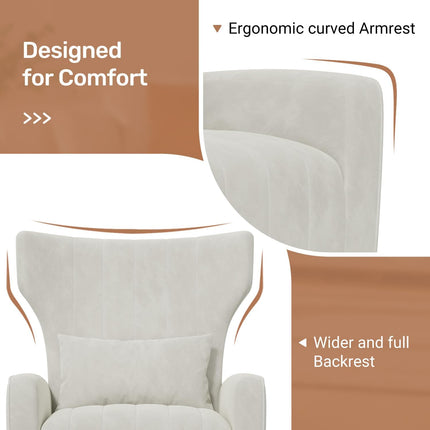 Upholstered Sofa Chair with Lumbar Pillow