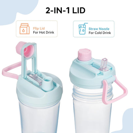 12oz BPA-Free Kids Water Bottle Leak-Proof with Straw & Handle