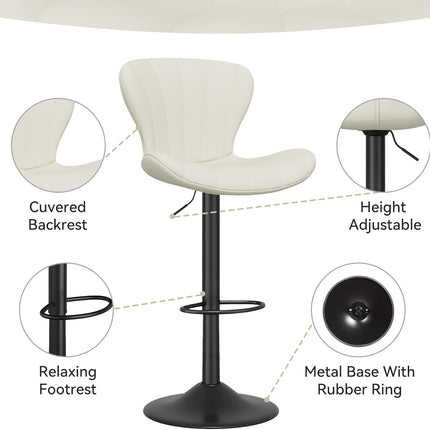 Modern Swivel Bar Chairs Set of 4