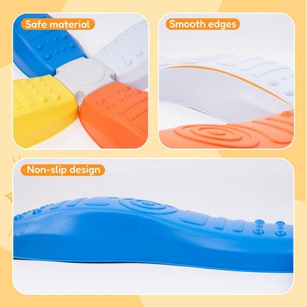 8-Piece Non-Slip Balance Beam Stepping Stones Plastic Indoor/Outdoor Play