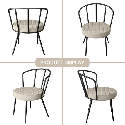 Dining Chairs with Soft Seat Metal Legs Set of 6