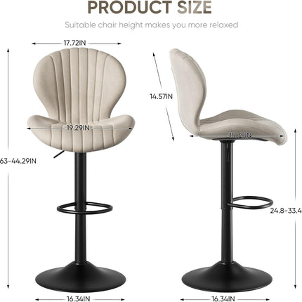Modern Swivel Bar Chairs Set of 4