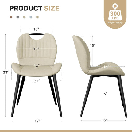 PU Material Dining Chairs Set of 6
