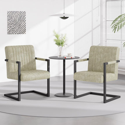 Modern Leather Upholstered Dining Chairs Set of 2