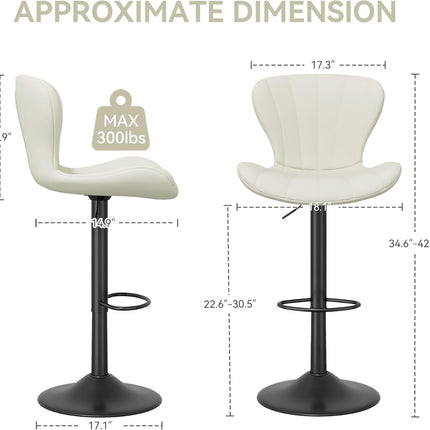 Modern Swivel Bar Chairs Set of 4