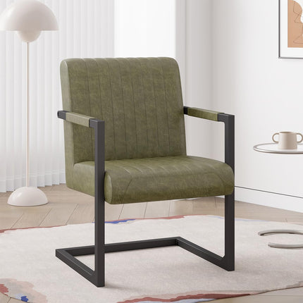 Modern Leather Upholstered Dining Chairs Set of 2