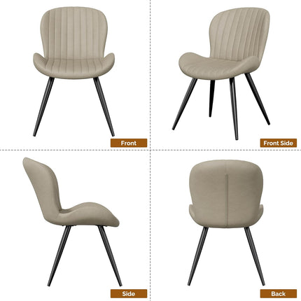 Modern Leather Upholstered Dining Chairs Set of 2