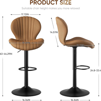 Modern Swivel Bar Chairs Set of 4