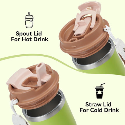 16oz Stainless Steel Vacuum Coffee Tumbler Leak-Proof with Lid