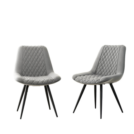 Armless PU Leather Dining Chairs Set of 2