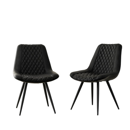Armless PU Leather Dining Chairs Set of 2