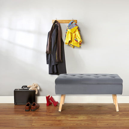 Shoe Bench with Cushion and Storage Function