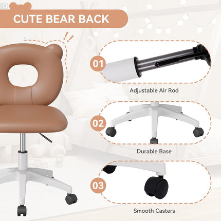 Adjustable Child Desk Chair with Wheels& Back