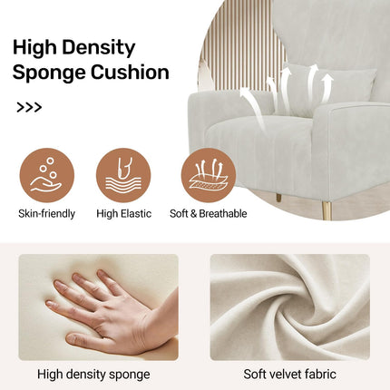 Upholstered Sofa Chair with Lumbar Pillow