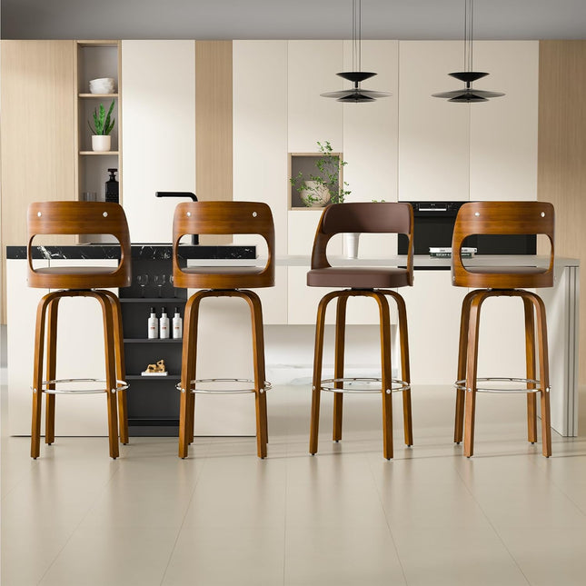 30” Seat Height Swivel Bar Stools Set of 4