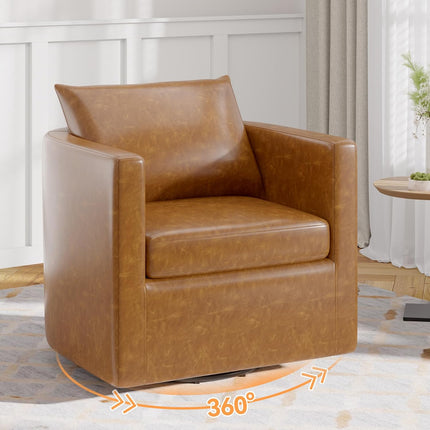 PU Leather Upholstered Swivel Accent Chairs
