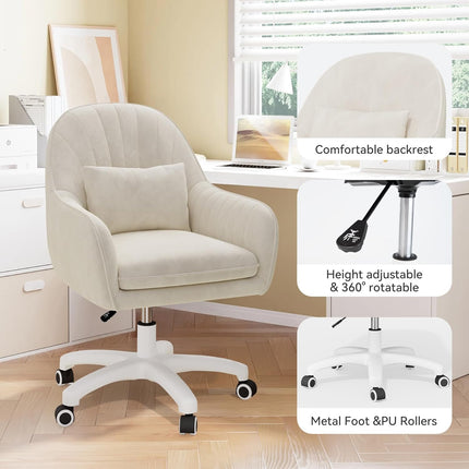 Adjustable Height Office Chair Vanity Swivel Chair