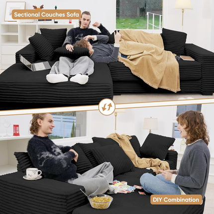 111‘’ Sectional Cloud Couches with L Shaped Chaise