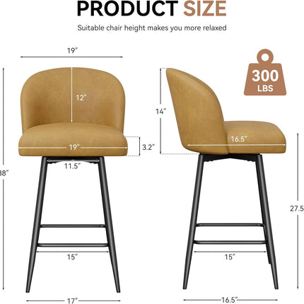 Counter Height Swivel Bar Stools Set of 4