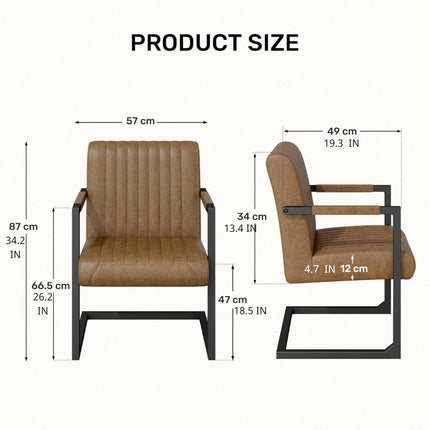 Modern Leather Upholstered Dining Chairs Set of 2