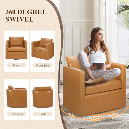 PU Leather Upholstered Swivel Accent Chairs