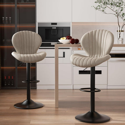 Modern Swivel Bar Chairs Set of 4