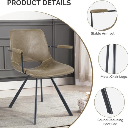 Leather Dining Chairs Set of 2