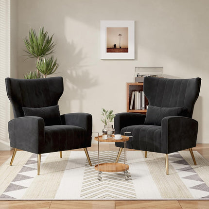 Upholstered Sofa Chair with Lumbar Pillow