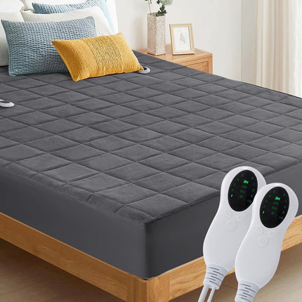 Full-Size Electric Heated Mattress Pad Coral Fleece 10 Heat Settings