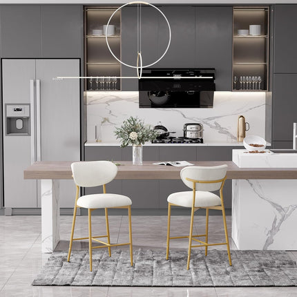 Velvet Ergonomic Modern Counter Height Bar Stools Set of 4